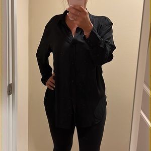 Black sheer oversized blouse